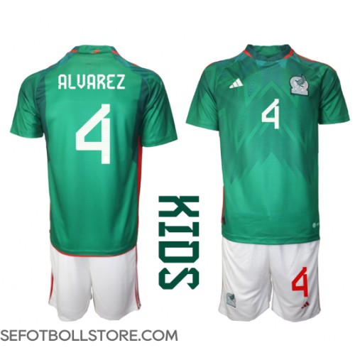 Mexiko Edson Alvarez #4 Replika babykläder Hemmaställ Barn VM 2022 Kortärmad (+ korta byxor)